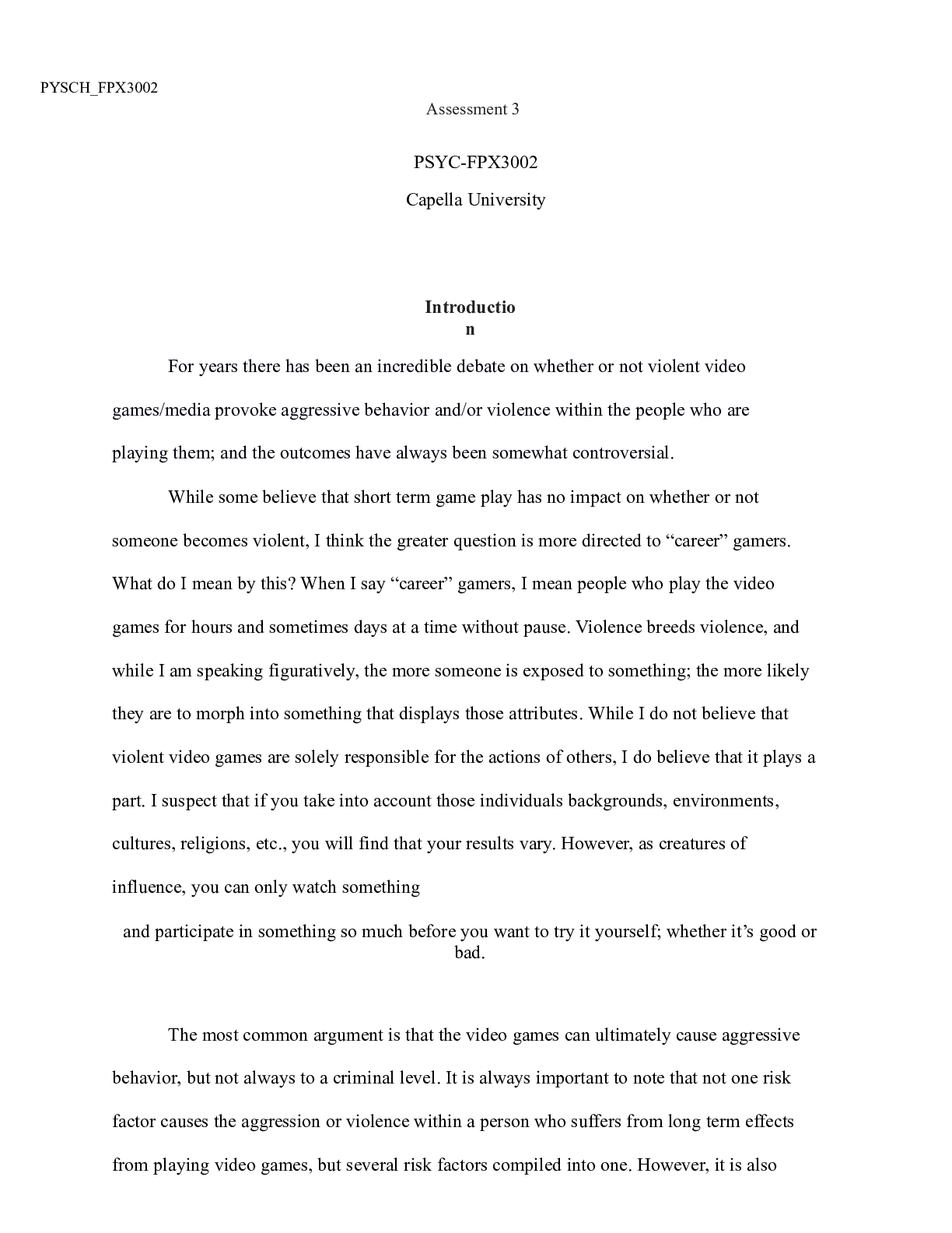 Preview of PYSCH FPX3002   Assessment3 1.docx  PYSCH_FPX3002  Assessment 3  PSYC-FPX3002  Capella Uni